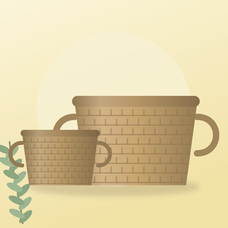 Woven Seagrass Storage Basket (Set of 2)
